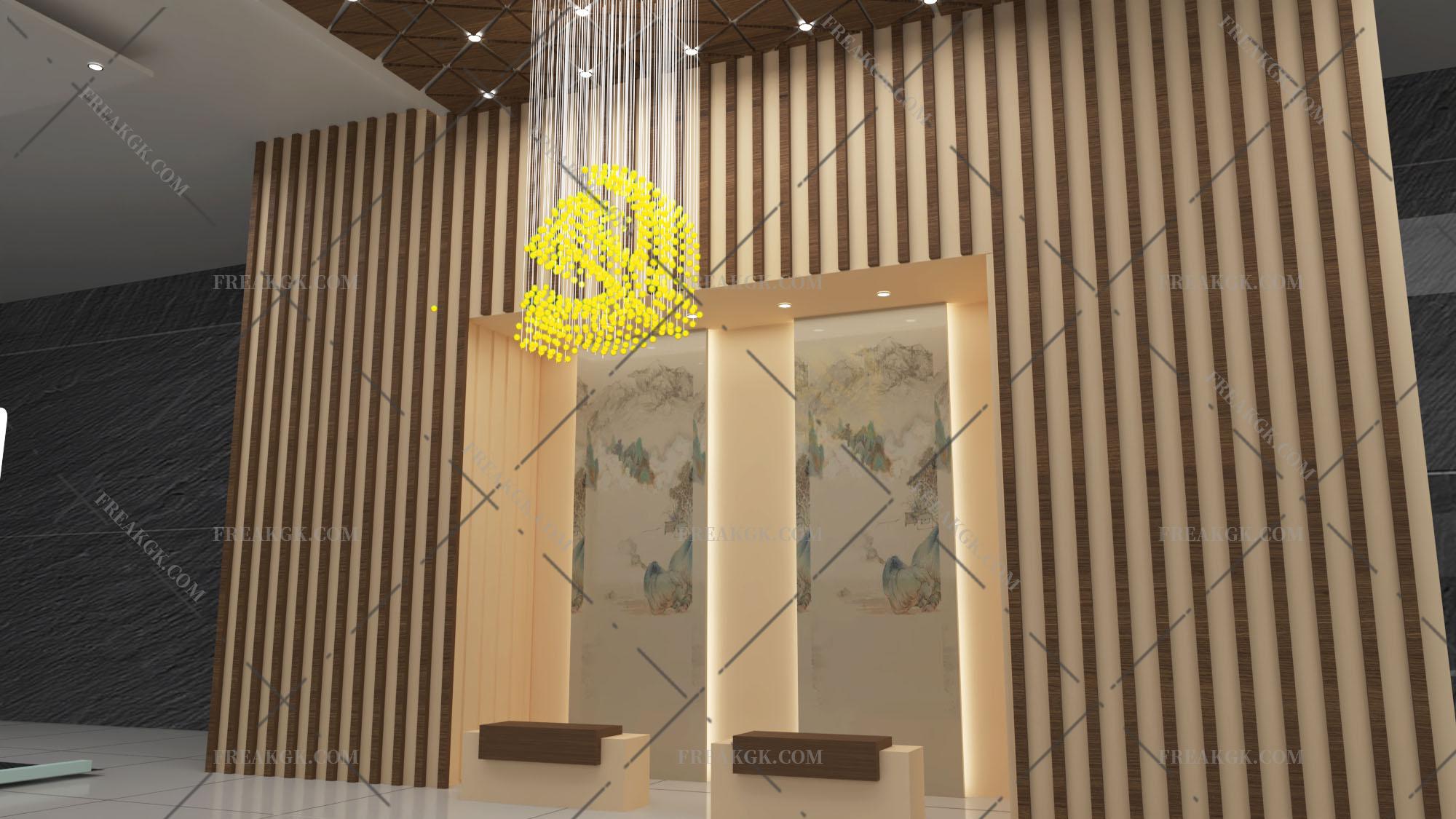 党建大厅空间3D效果图